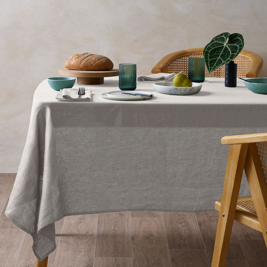 NNEDSZ Vintage Design Homewares Natural French Linen Tablecloth 150cm x 230cm-0